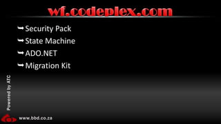 Passing DataApplicationGlobal Instance VariablesDatabase, MSMQ, File, etc…Workflow