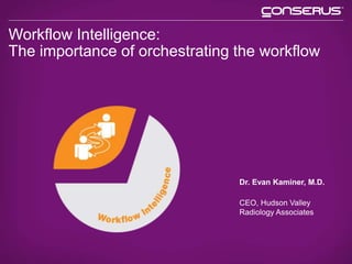 Dr. Evan Kaminer, M.D.
CEO, Hudson Valley
Radiology Associates
Workflow Intelligence:
The importance of orchestrating the workflow
 