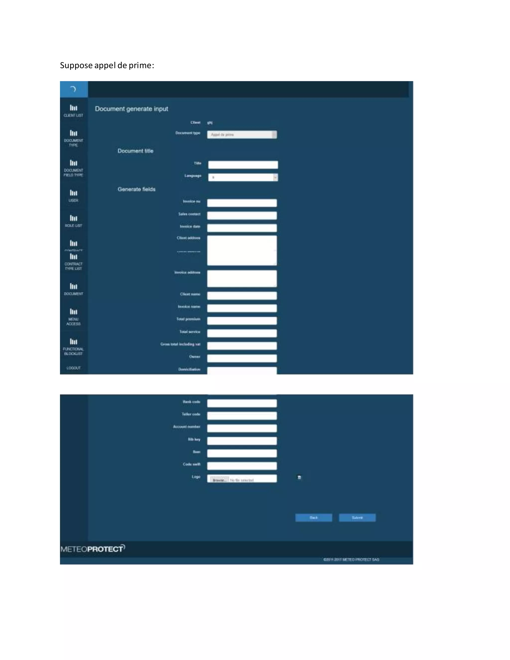 Suppose appel de prime:
 