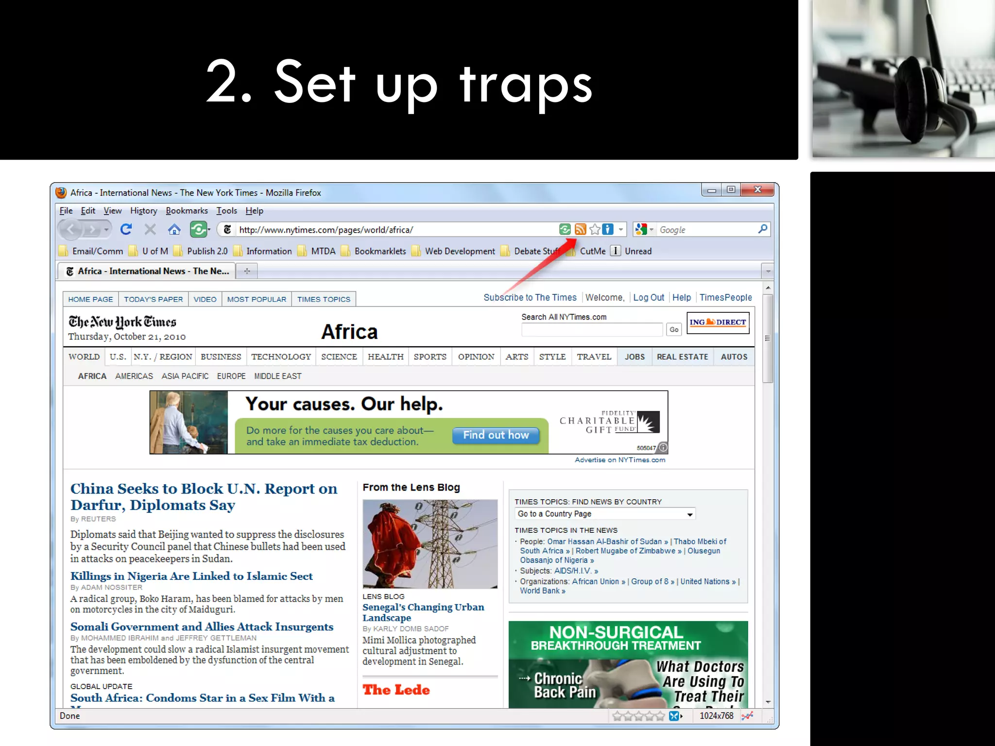2. Set up traps
 