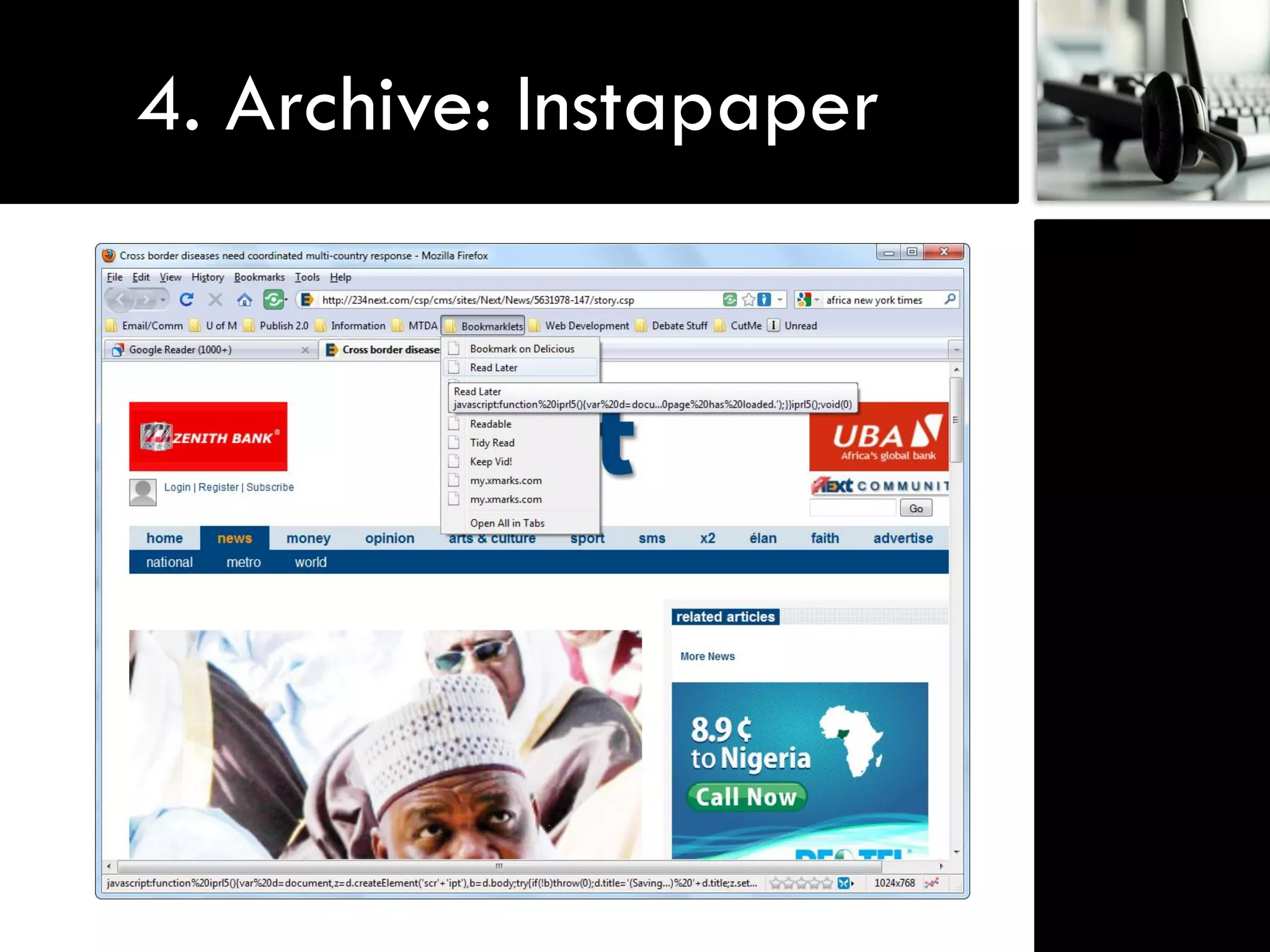4. Archive: Instapaper
 
