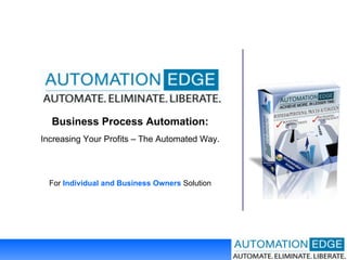 Business Process Automation: Increasing Your Profits – The Automated Way. For  Individual and Business Owners  Solution 