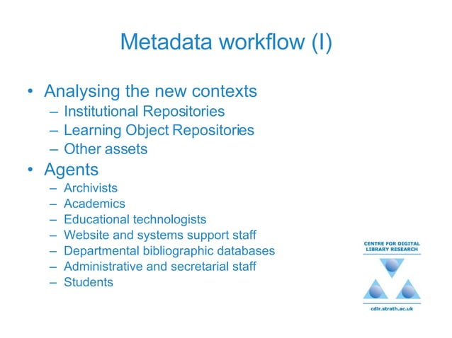 Workflows and Metadata Quality | PPT
