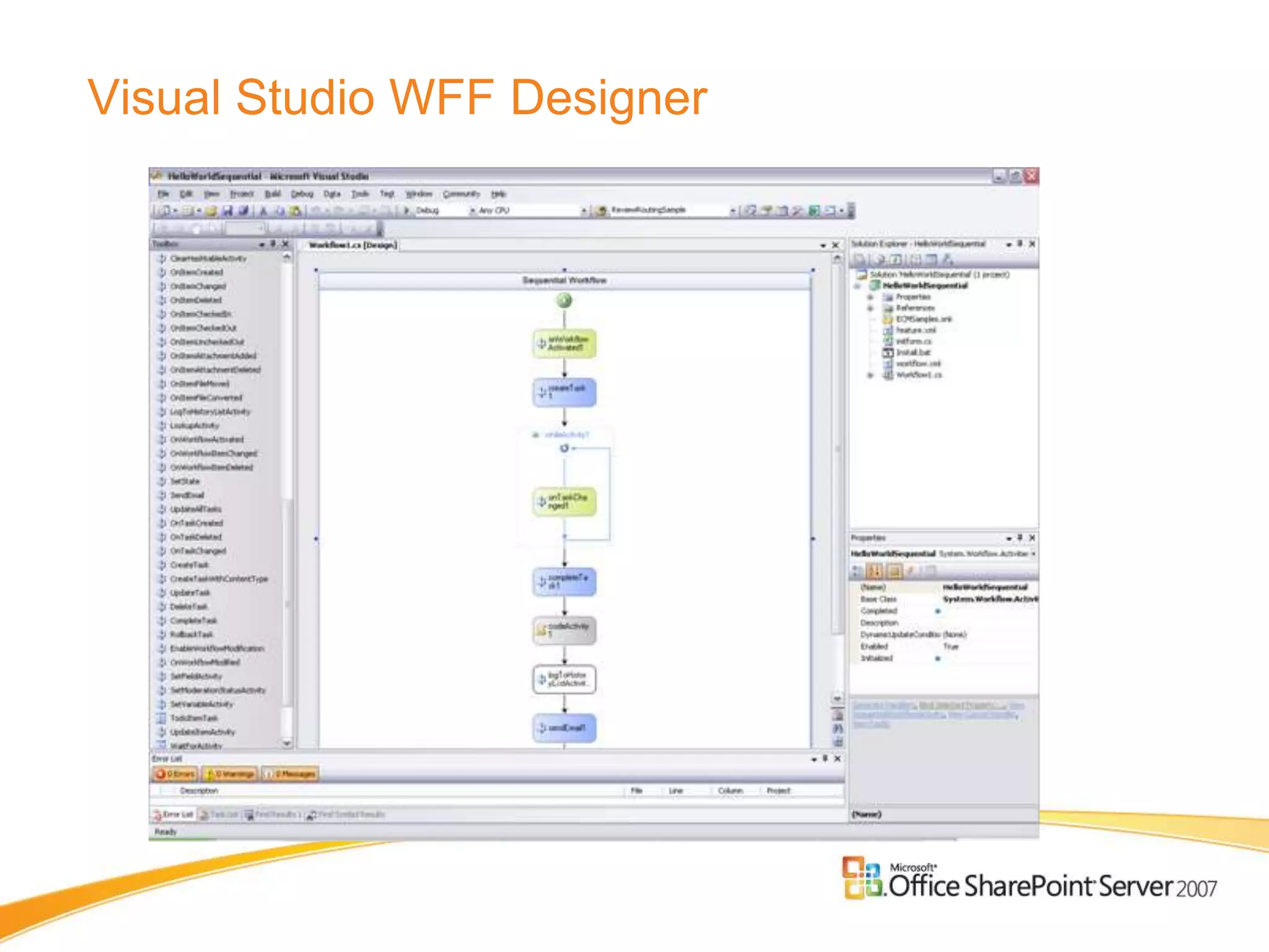 Visual Studio WFF Designer
 