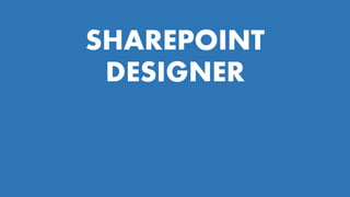 SHAREPOINT
DESIGNER
 