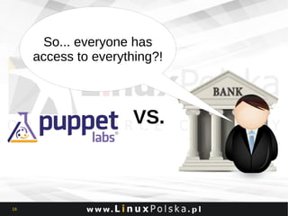 So... everyone has
access to everything?!

VS.

16

 