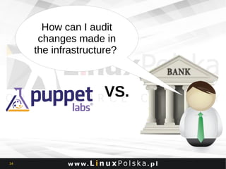 How can I audit
changes made in
the infrastructure?

VS.

34

 