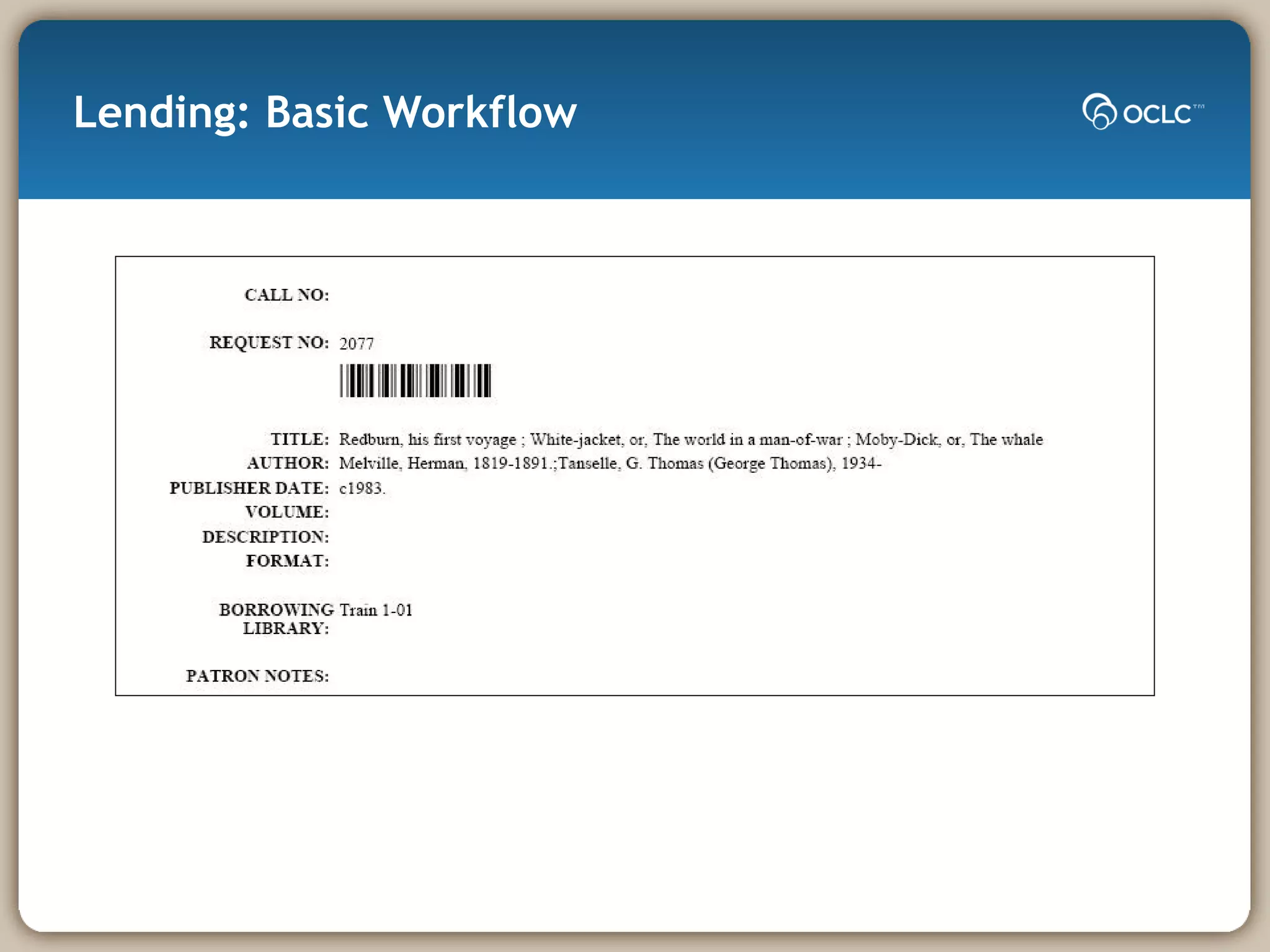 Lending: Basic Workflow 