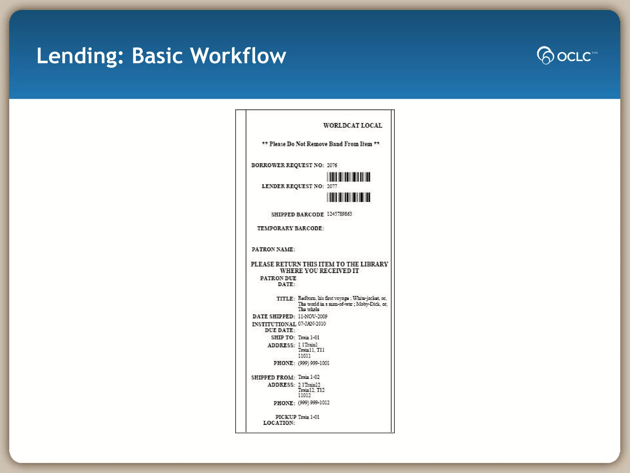 Lending: Basic Workflow 