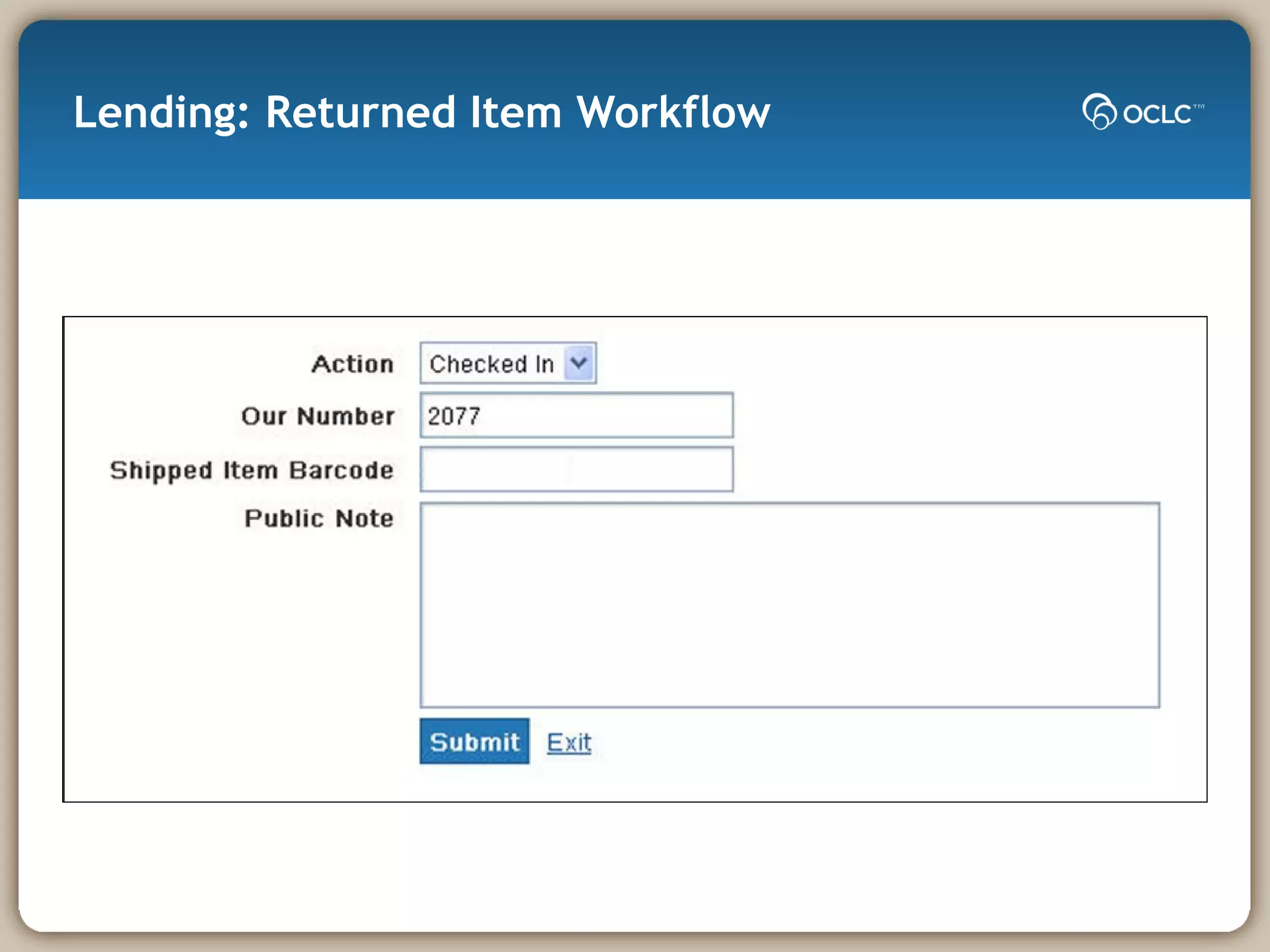 Lending: Returned Item Workflow 