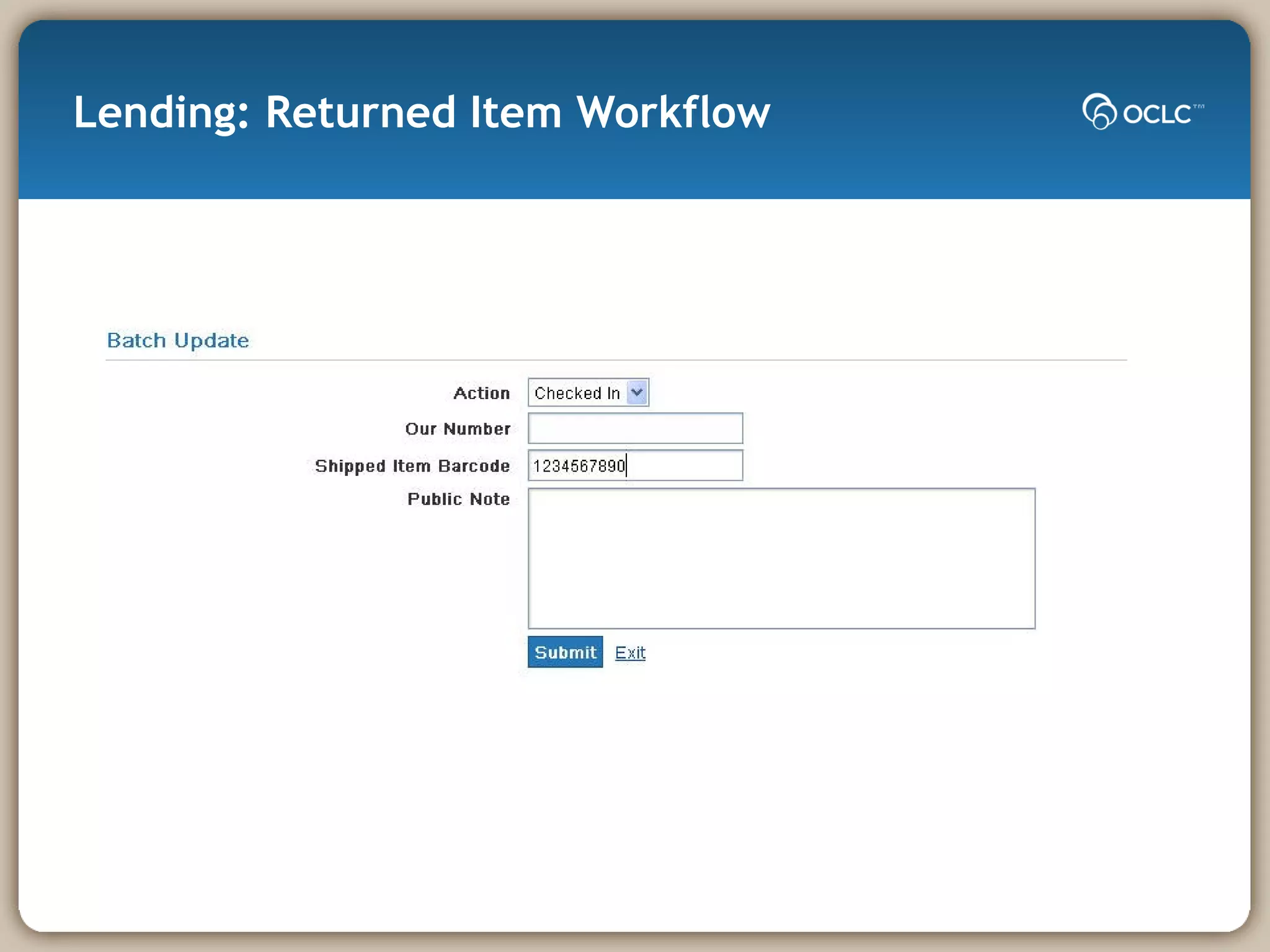 Lending: Returned Item Workflow 