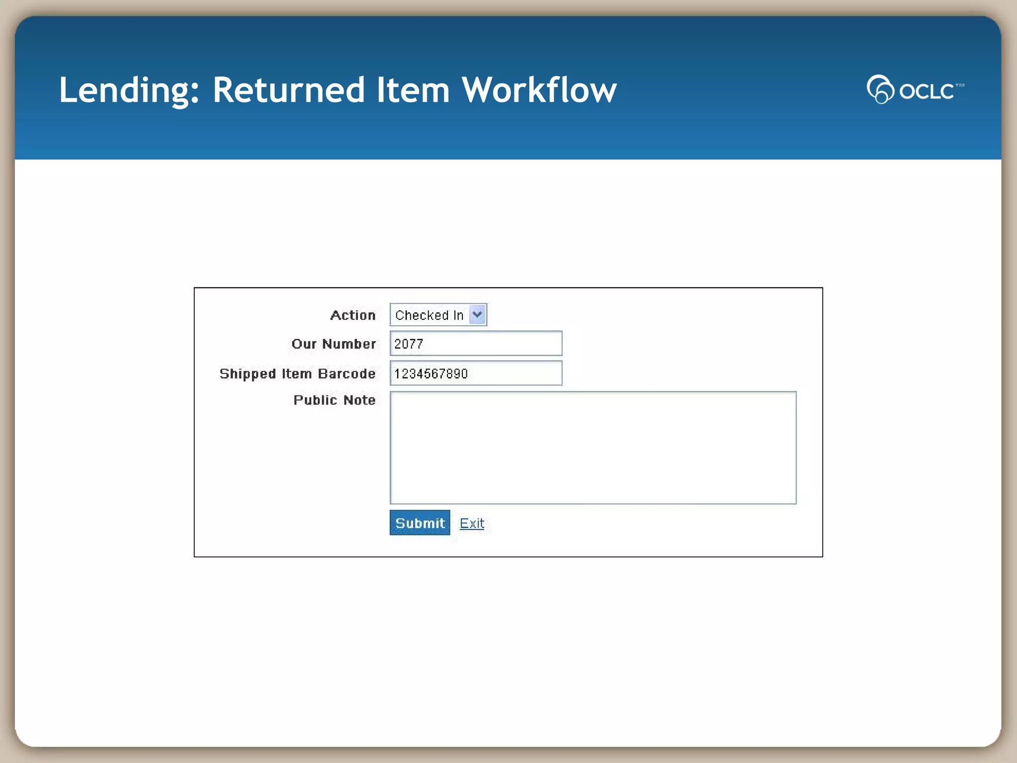Lending: Returned Item Workflow 