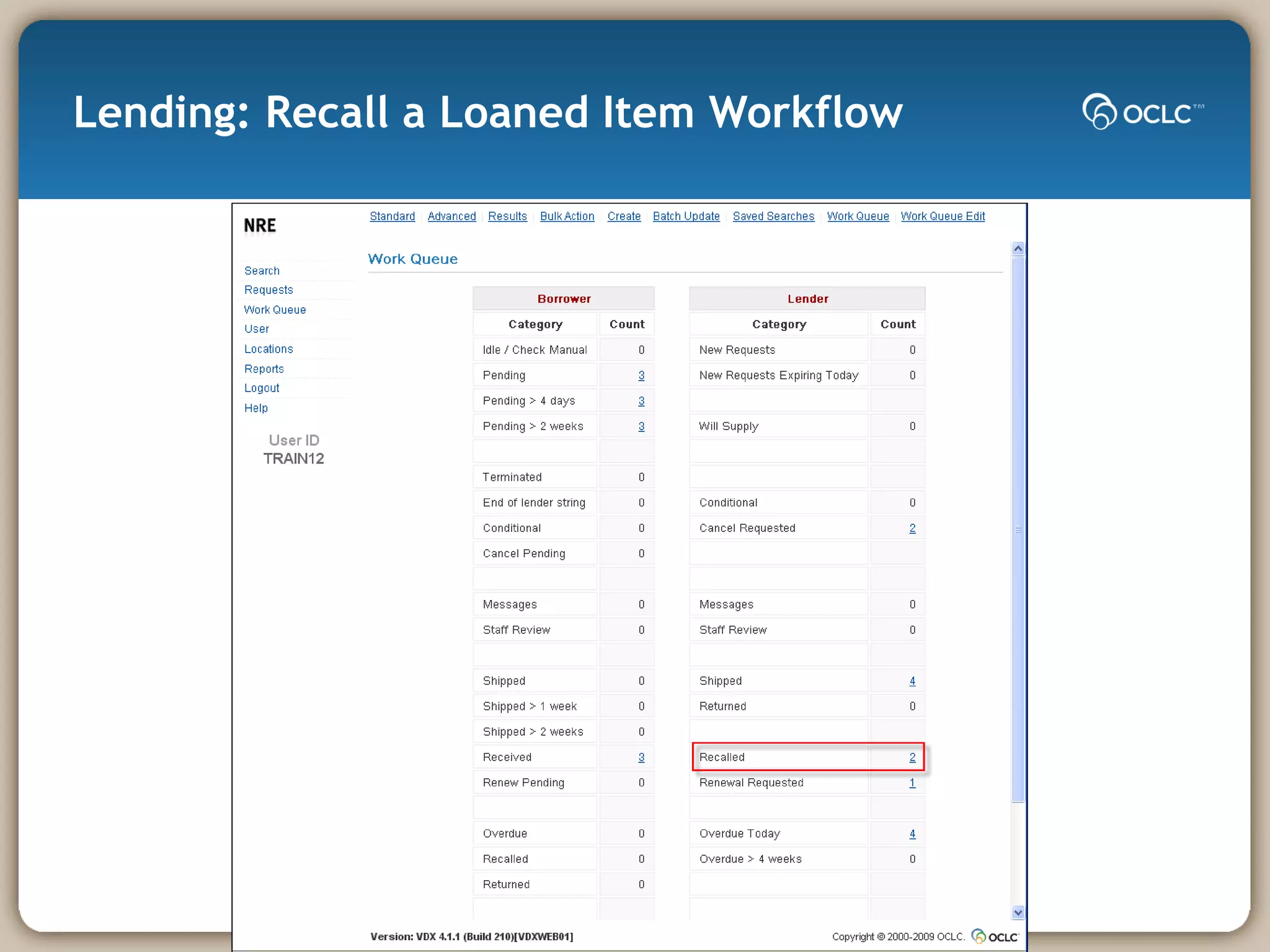 Lending: Recall a Loaned Item Workflow 