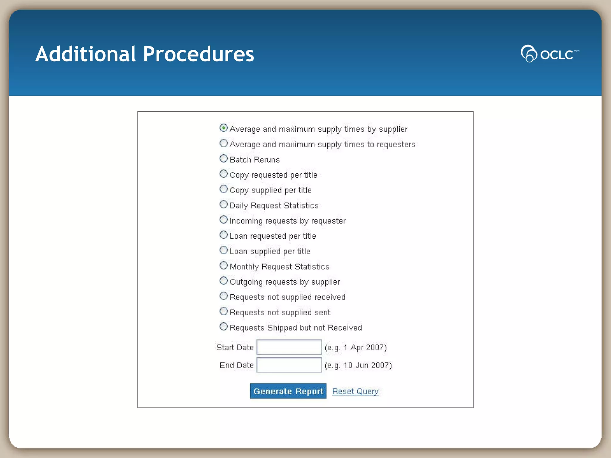 Additional Procedures 