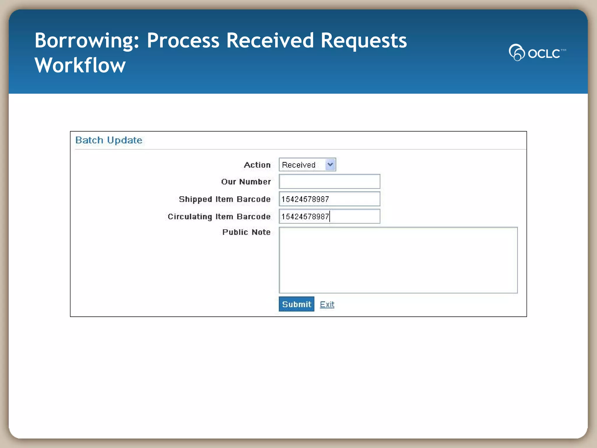 Borrowing: Process Received Requests Workflow 