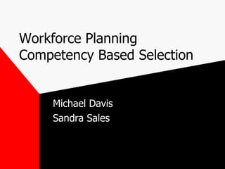 Workforce Planning Competency Based Selection Michael Davis Sandra Sales 