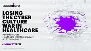 Accenture 2018
Healthcare Workforce Survey
on Cybersecurity
LOSING
THE CYBER
CULTURE
WAR IN
HEALTHCARE
#INNOVATELIVE
Copyright © 2018 Accenture. All rights reserved.
 