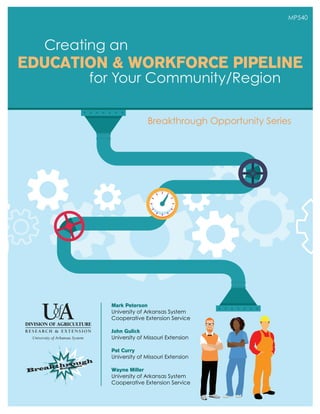 EDUCATION & WORKFORCE PIPELINE
Creating an
for Your Community/Region
Breakthrough Opportunity Series
Mark Peterson
University of Arkansas System
Cooperative Extension Service
John Gulick
University of Missouri Extension
Pat Curry
University of Missouri Extension
Wayne Miller
University of Arkansas System
Cooperative Extension Service
MP540
 
