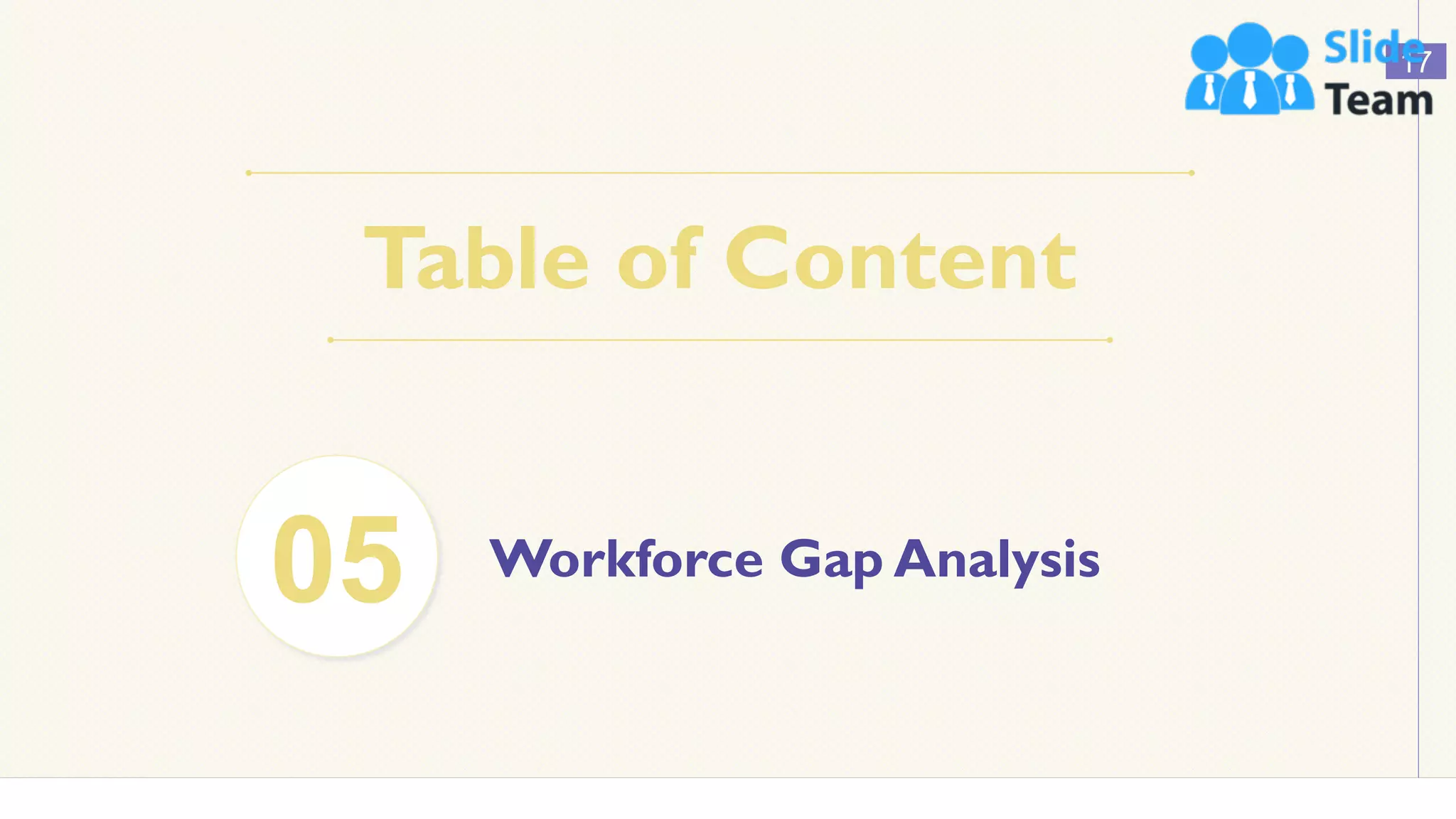 Table of Content
17
Workforce Gap Analysis
05
 