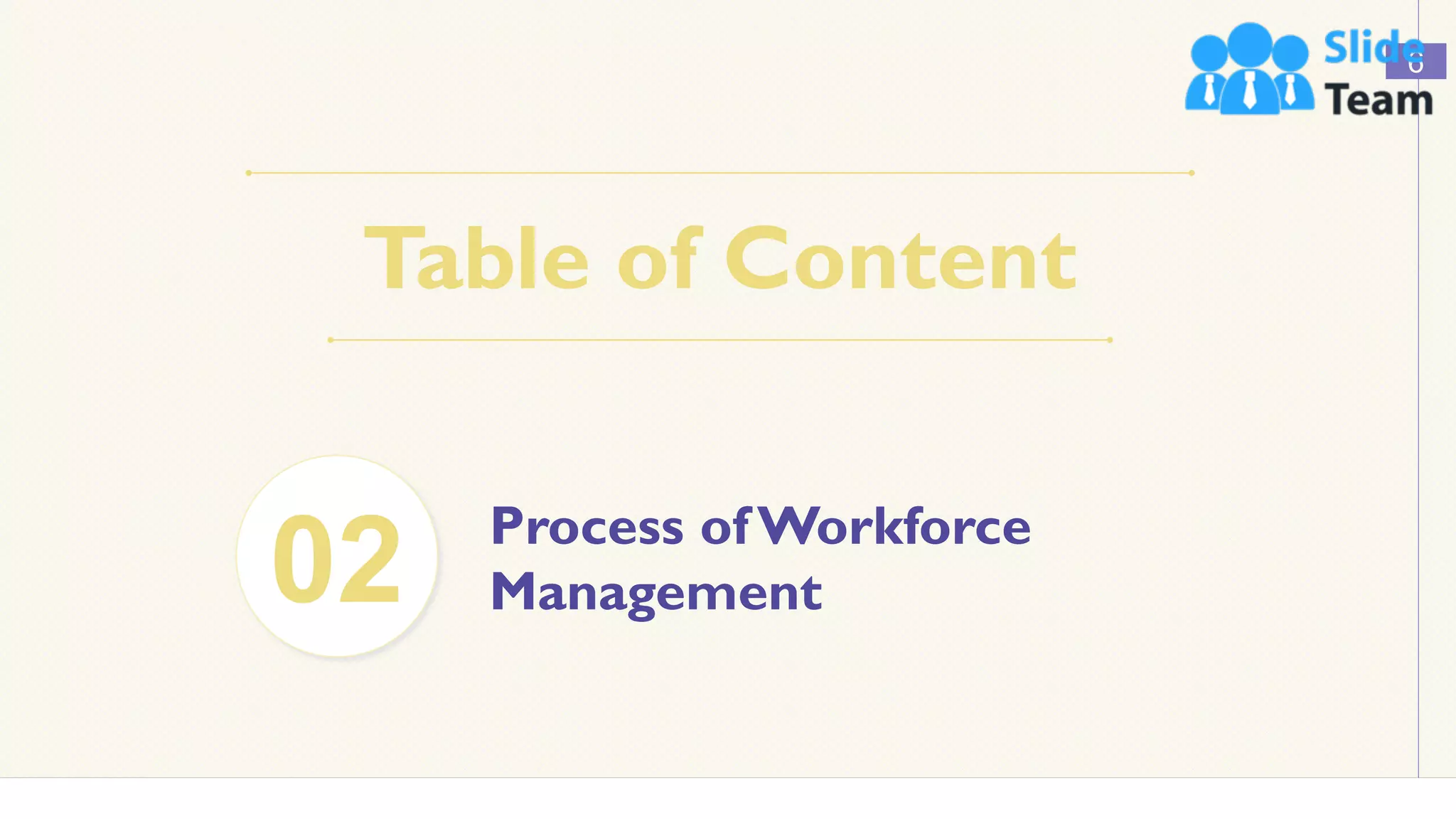 Table of Content
6
Process of Workforce
Management
02
 