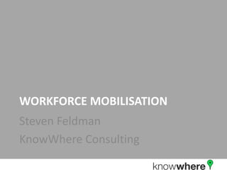 Workforce Mobilisation Steven Feldman KnowWhere Consulting 