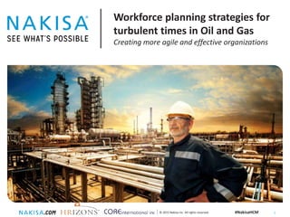 1#NakisaHCM© 2015 Nakisa Inc. All rights reserved.
Workforce planning strategies for
turbulent times in Oil and Gas
Creating more agile and effective organizations
 