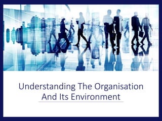 Understanding The Organisation
And Its Environment
 