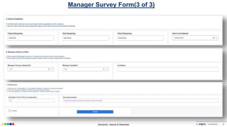 Sensitivity: Internal & Restricted © confidential 22
Manager Survey Form(3 of 3)
 