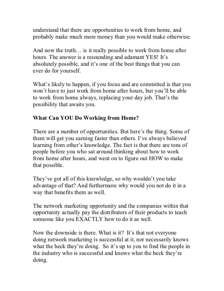 Work from Home After Hours