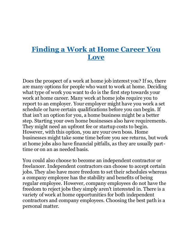 essay on working from home