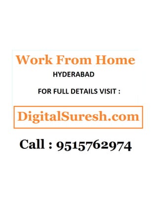 Work from home  hyderabad