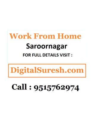 Work from home    saroornagar