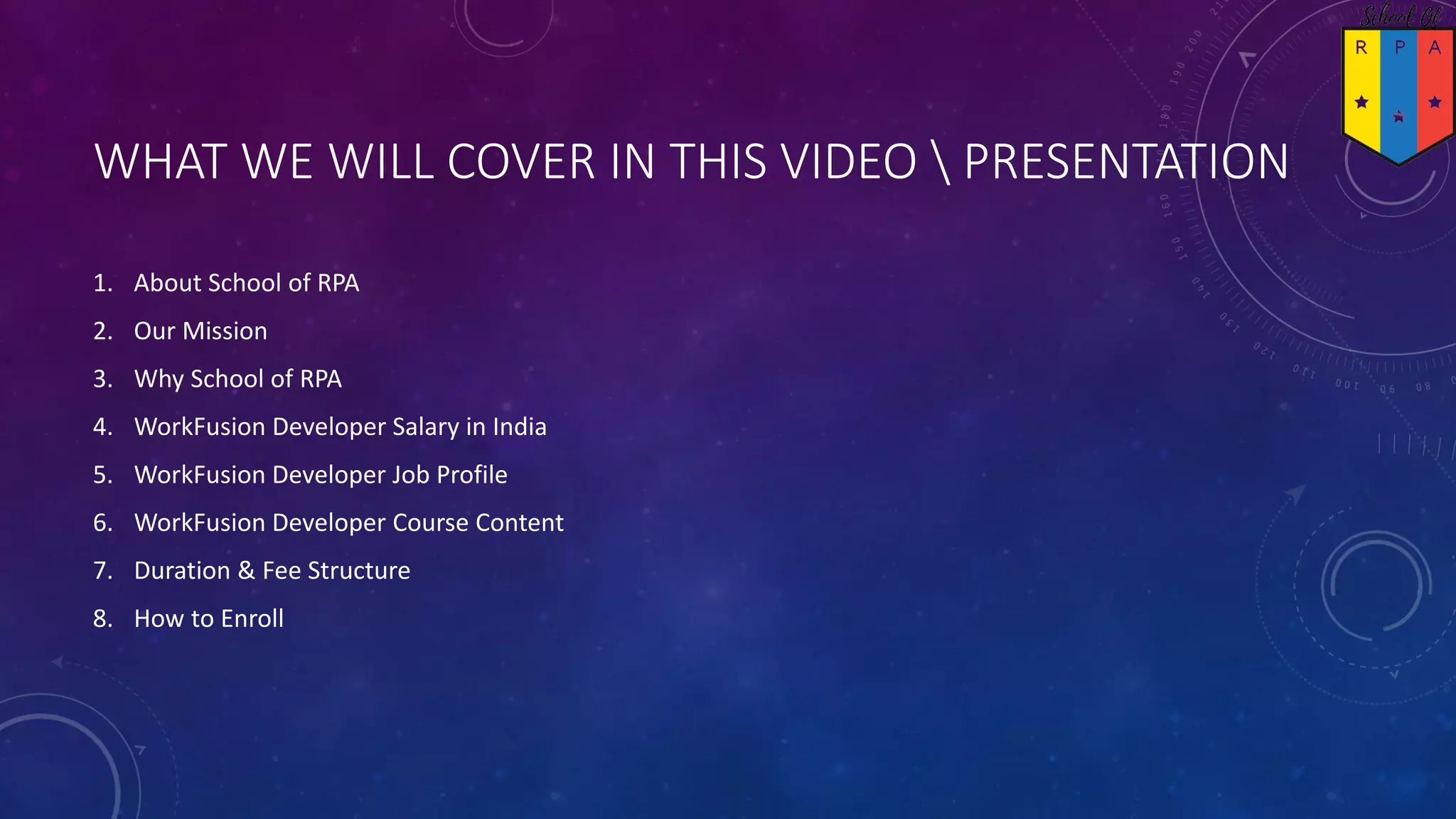 Work fusion course content