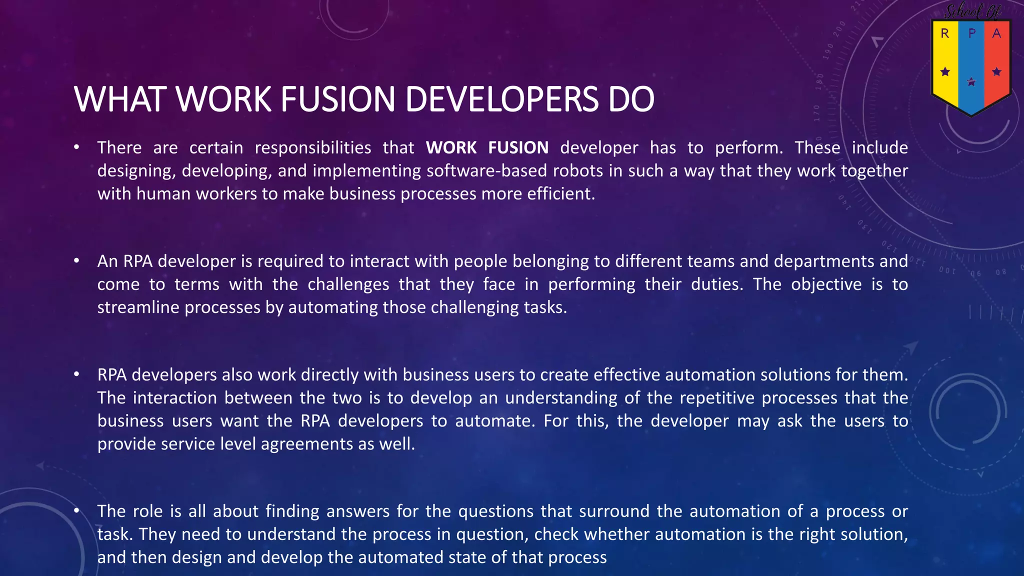 Work fusion course content