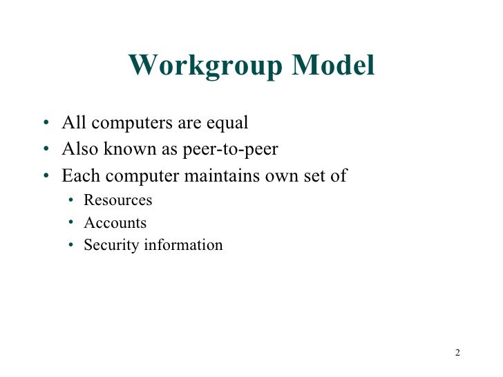 workgroup vs domain