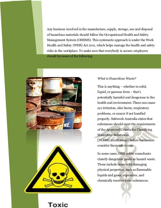 Work health and safety (whs) regulations for hazardous substances