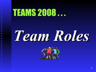TEAMS 2008 . . . Team Roles 