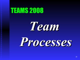TEAMS 2008 Team Processes 
