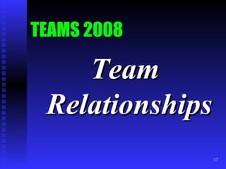 TEAMS 2008 Team Relationships 