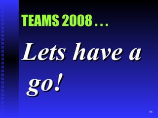 TEAMS 2008 . . . Lets have a go! 