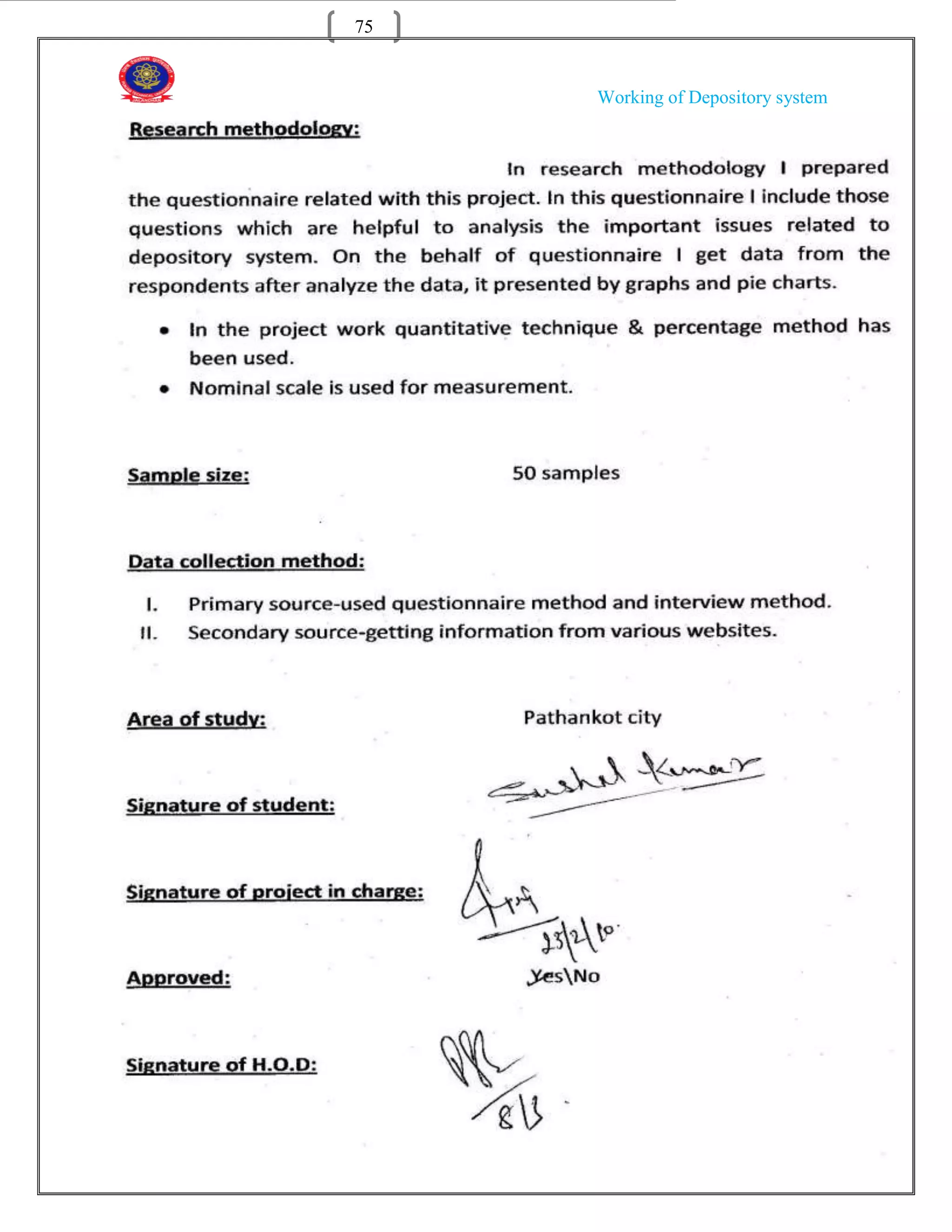75


     Working of Depository system
 