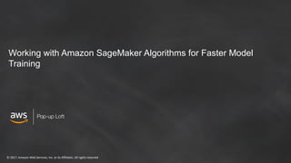 © 2017, Amazon Web Services, Inc. or its Affiliates. All rights reserved
Working with Amazon SageMaker Algorithms for Faster Model
Training
 