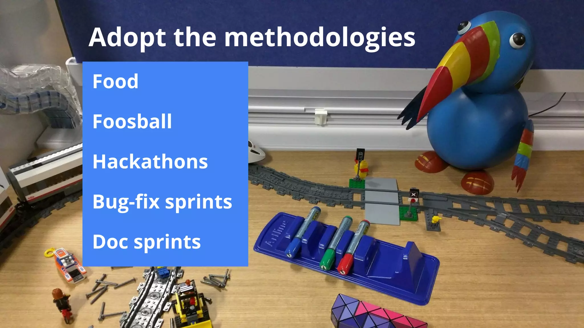 Working with Engineers | Sarah Maddox
Play with the team
 