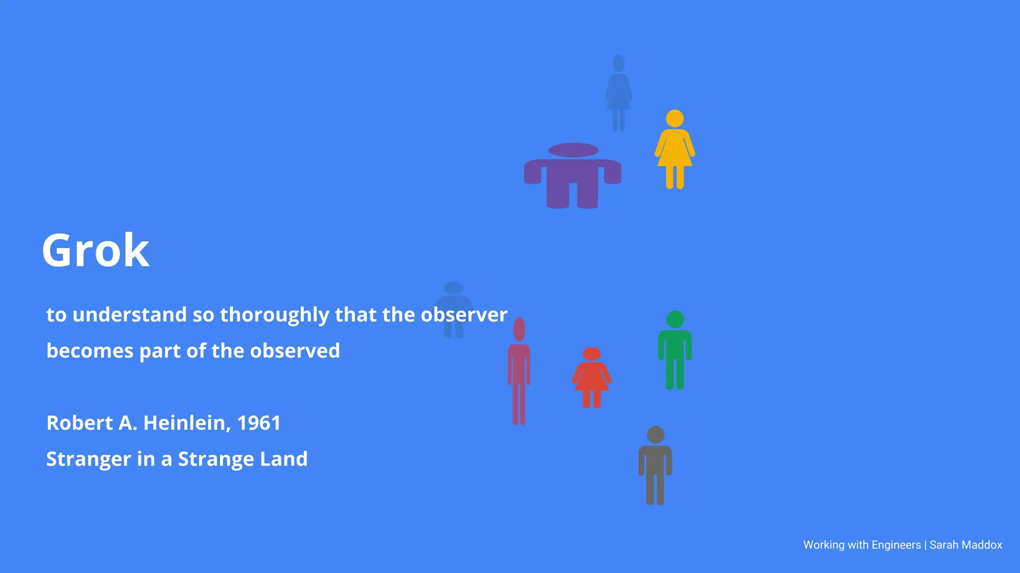 Working with Engineers | Sarah Maddox
Grok teamwork and audience
 