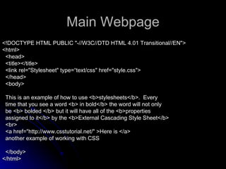 Working with External CSS | PPT