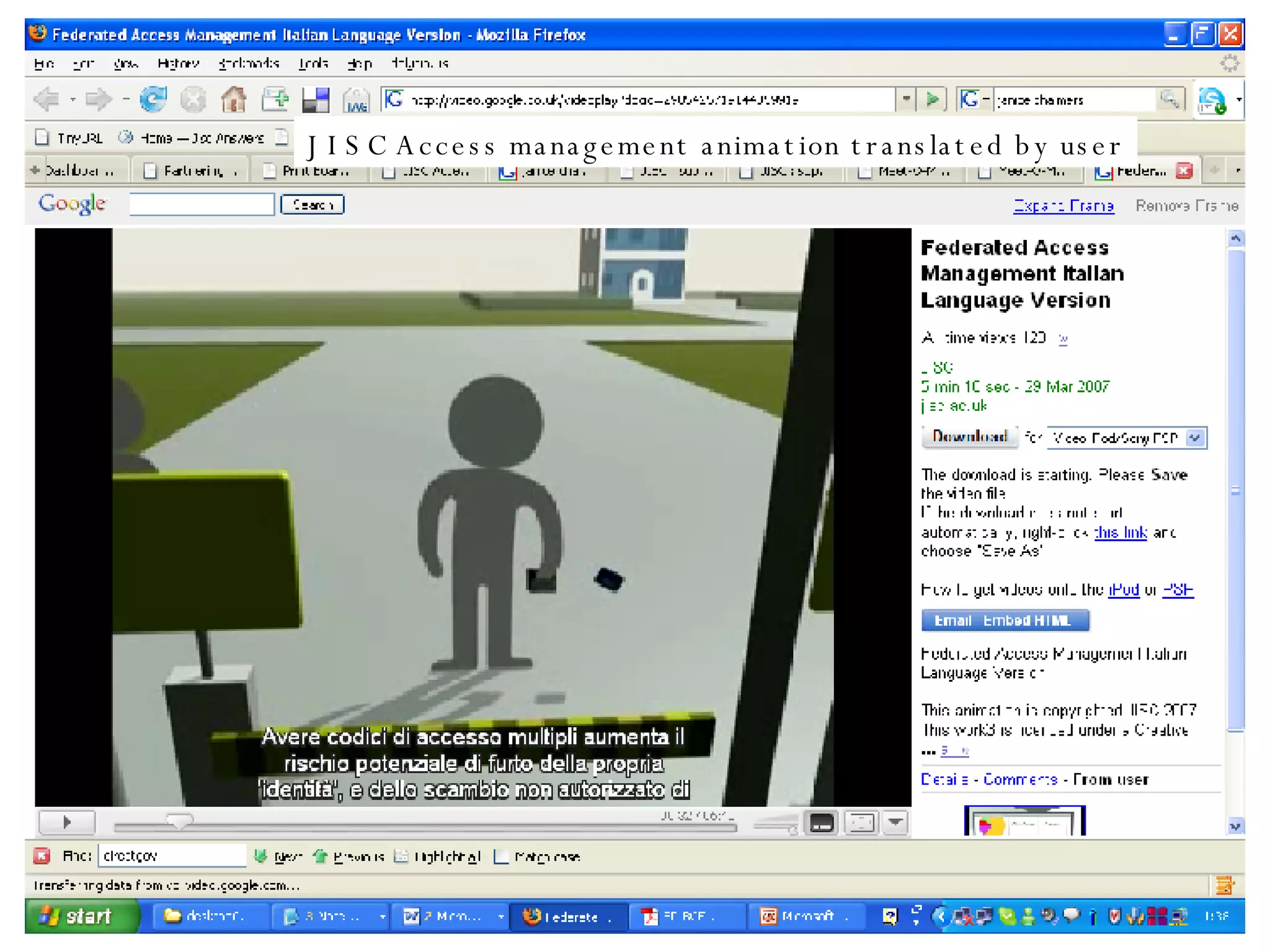 JISC Access management animation translated by user 