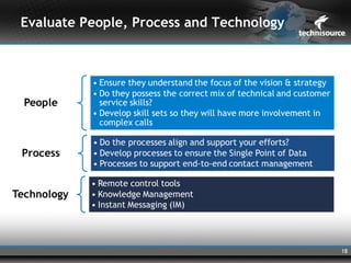 Evaluate People, Process and Technology




                                          18
 