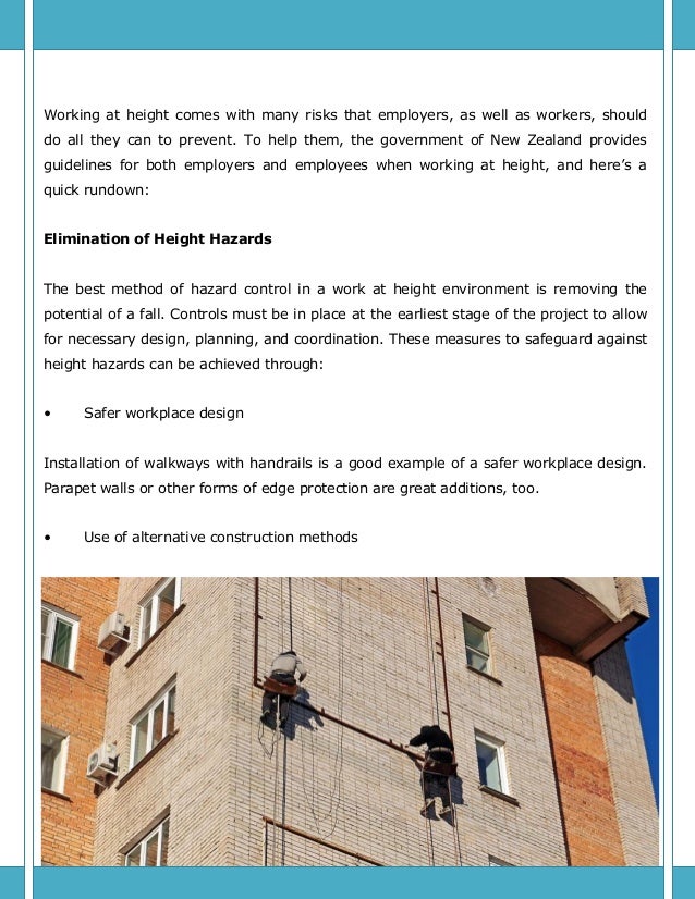Working at height in new zealand a guideline for best practices