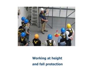 Working at height
and fall protection
 