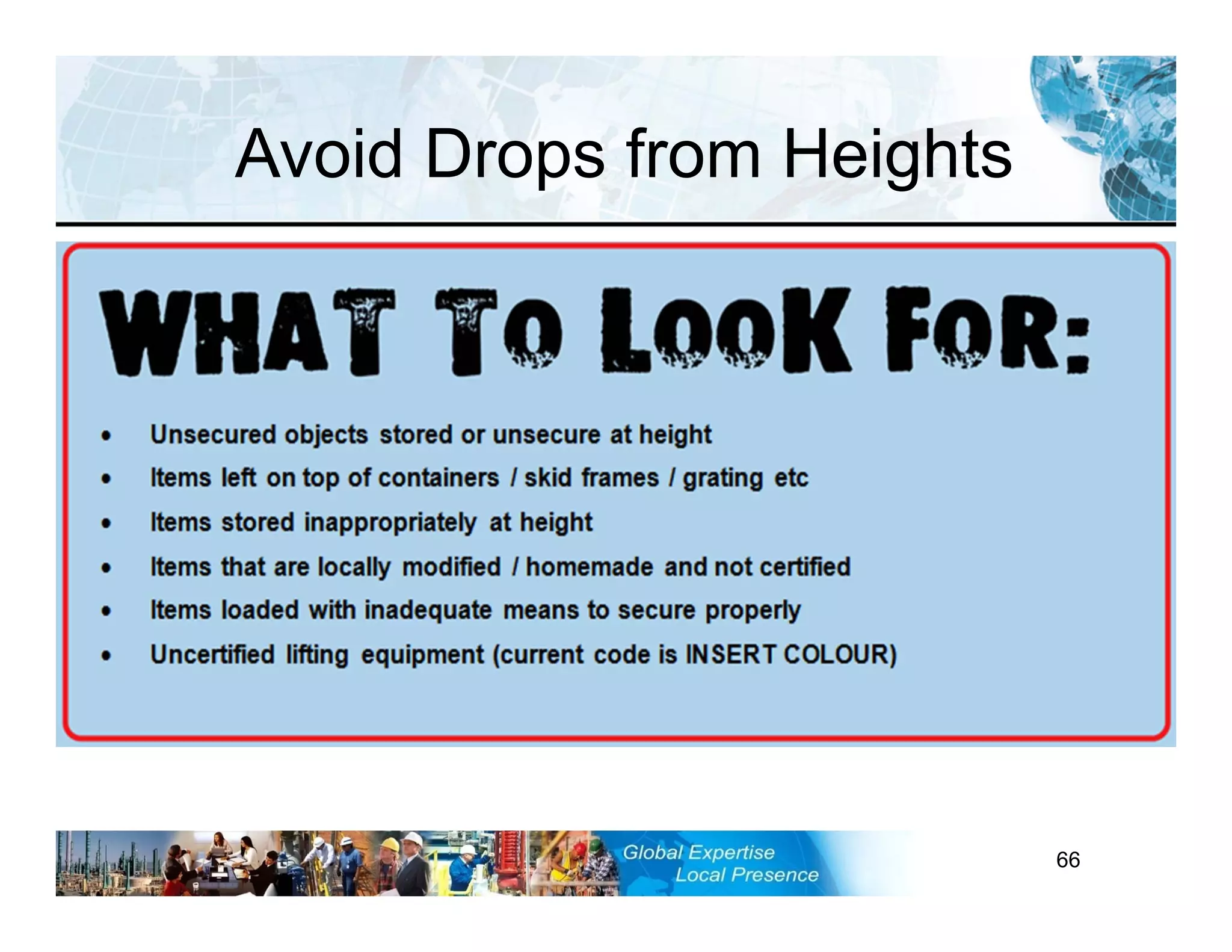 RST-FP&FF V2 GL 27-11-11 66
Avoid Drops from Heights
 